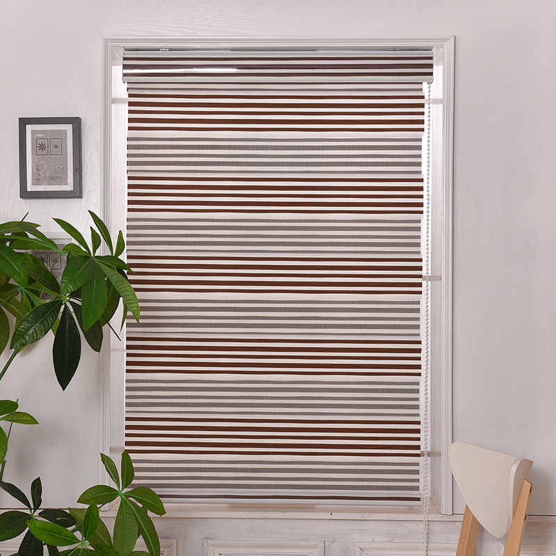 Factory direct sales of office and bathroom blackout curtains, living room Venetian blinds, finished two-color woven soft gauze curtains