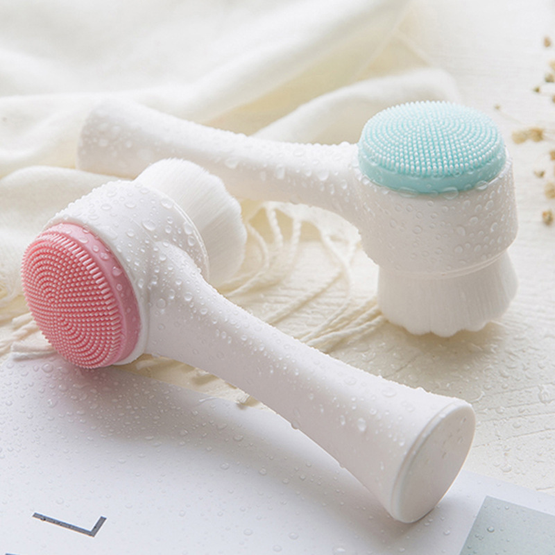 3D Double Face Wash Brush Soft Hair Silicone Face Wash For Home Manual Face Wash Deep Clean Pores details Picture