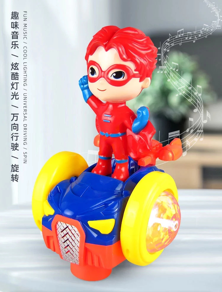 Children's electric universal cartoon little boy balance car, 360-degree rotation with music and lights, hot selling toys at the street stall details Picture