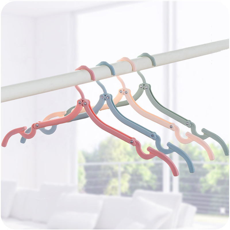 Nordic foldable magic travel clothes hanger, portable travel anti-slip clothes hanger, plastic clothes drying rack, clothes support details Picture