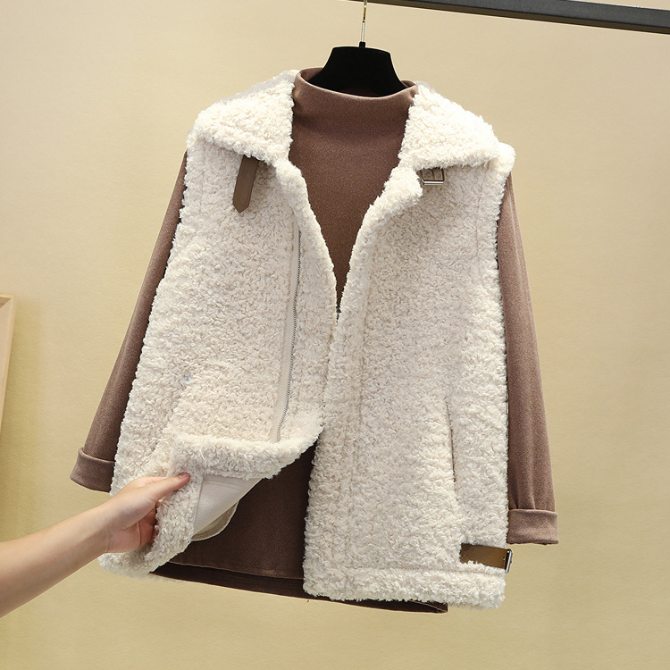 Lambskin vest women's Autumn/Winter 2020 new Korean style versatile fur one-piece plush vest with an outer coat Application Scenario