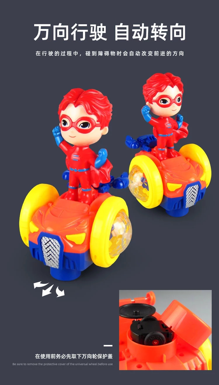 Children's electric universal cartoon little boy balance car, 360-degree rotation with music and lights, hot selling toys at the street stall Application Scenario