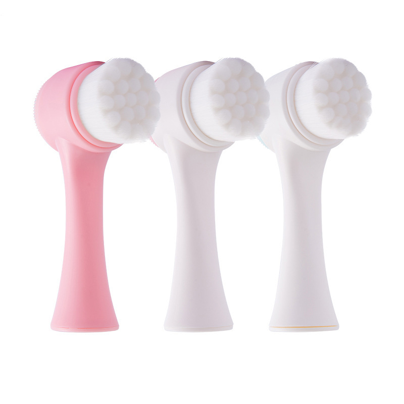 3D Double Face Wash Brush Soft Hair Silicone Face Wash For Home Manual Face Wash Deep Clean Pores Item Picture