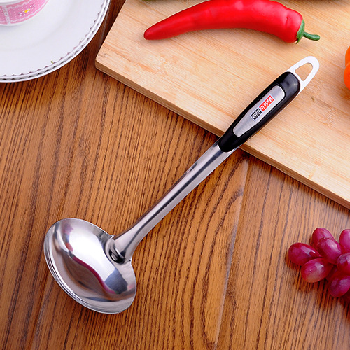 Stainless steel spatula, thickened anti-scald cooking spatula, kitchen strainer, soup spoon, long-handled kitchenware, household spoons and spatulas Item Picture