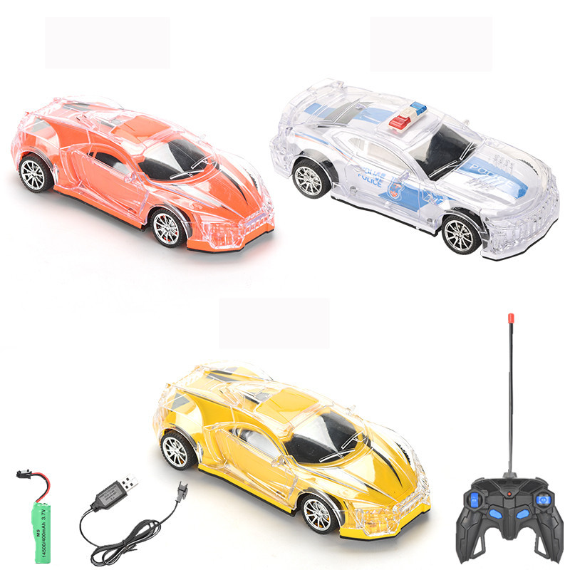 Cross-border children's four-way remote control car models, lights, wireless remote control racing cars, electric toy cars, night market street goods Item Picture