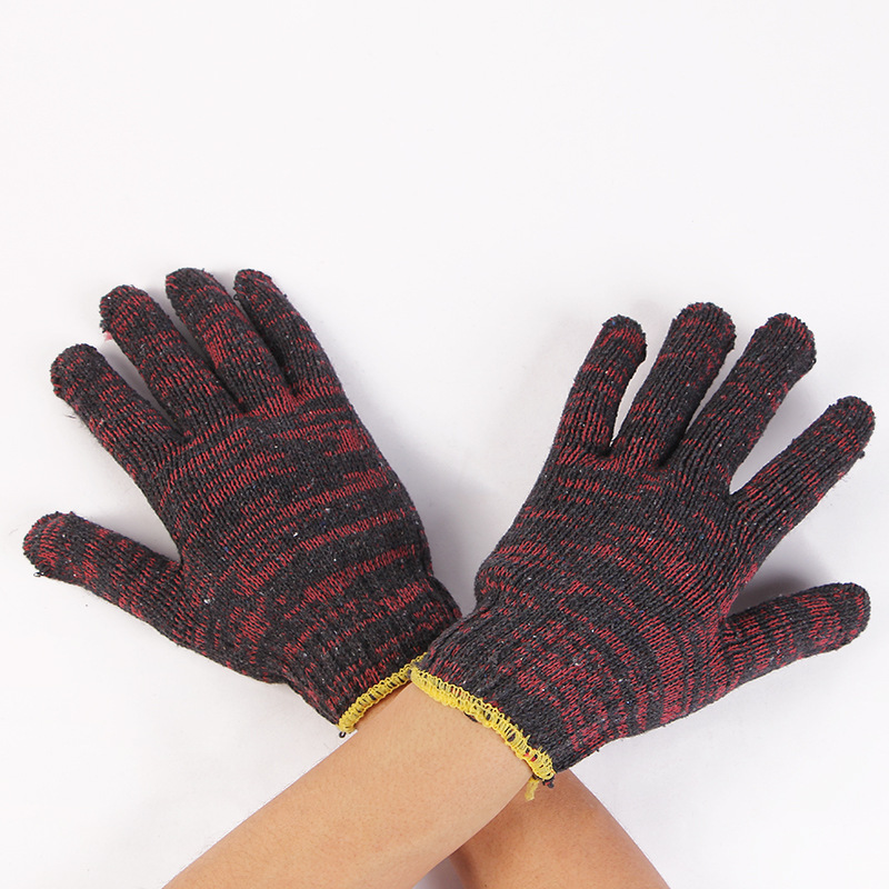 批发700g 劳保手套 全棉纱材质厚实耐用的防护手套 红花手套详情图1