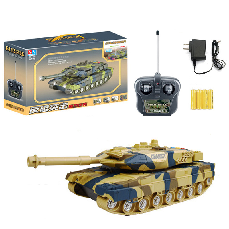Novel toys, four-way remote control military tank model, children's early education story machine model, remote control car factory direct sales details Picture