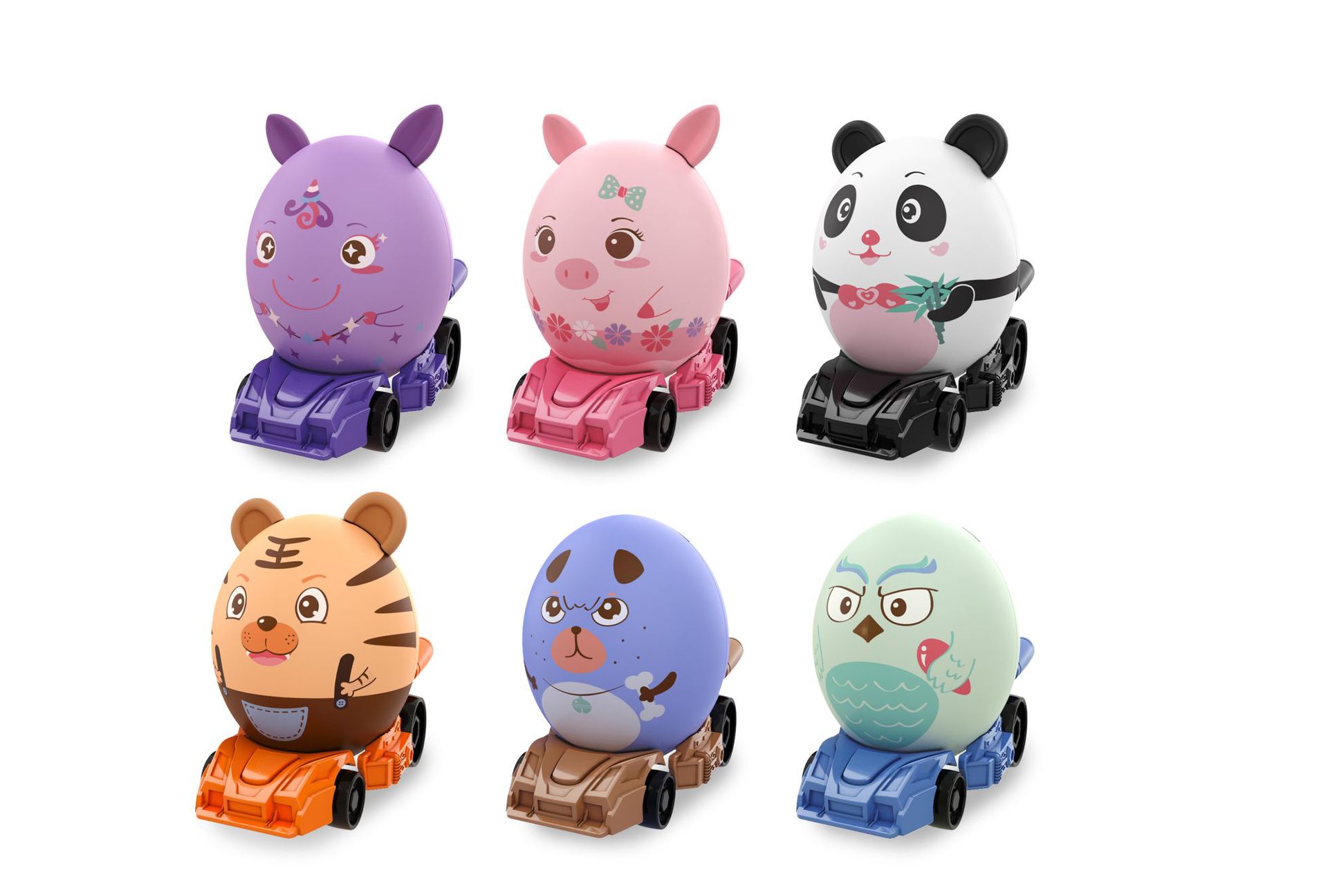 Cross-border diy toy manufacturer direct sales of cute and fun egg-filled candy toys, boys' and girls' assembly building block cars, cute egg assembly cars Specification drawing