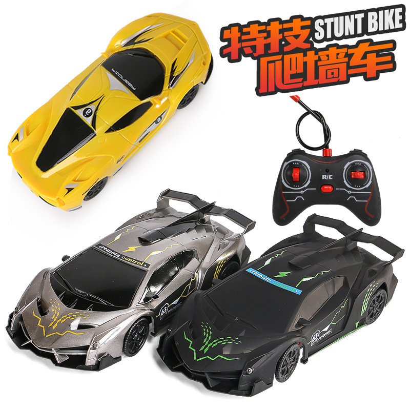 Cross-camera electric remote control charging wall-climbing car, wall-absorbing enlightenment climbing drift stunt car, children's remote control toy full figure