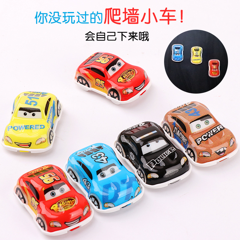 PVC digital label mini wall climbing car, children's toys, inertial car, small car toys, climbing car, free gifts wholesale full figure