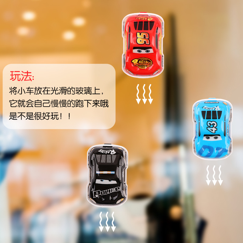 PVC digital label mini wall climbing car, children's toys, inertial car, small car toys, climbing car, free gifts wholesale Specification drawing