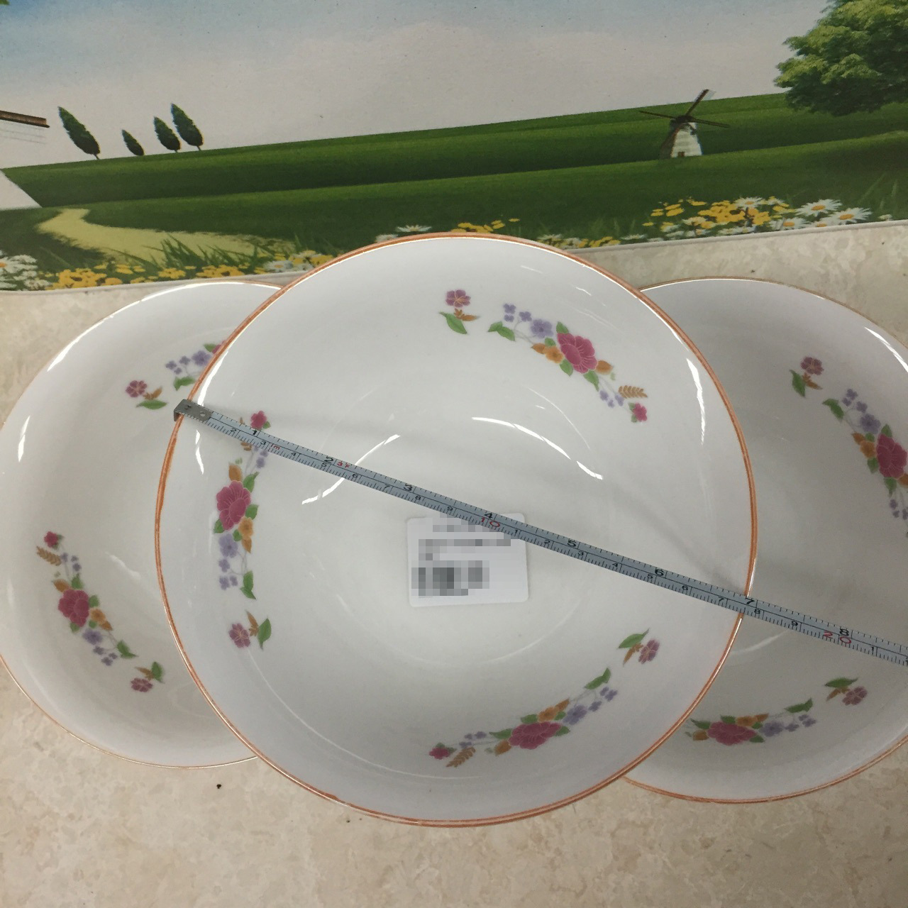 厂家直销9钢毅7寸陶瓷大碗80/件 义乌许声友百货陶瓷餐具批发