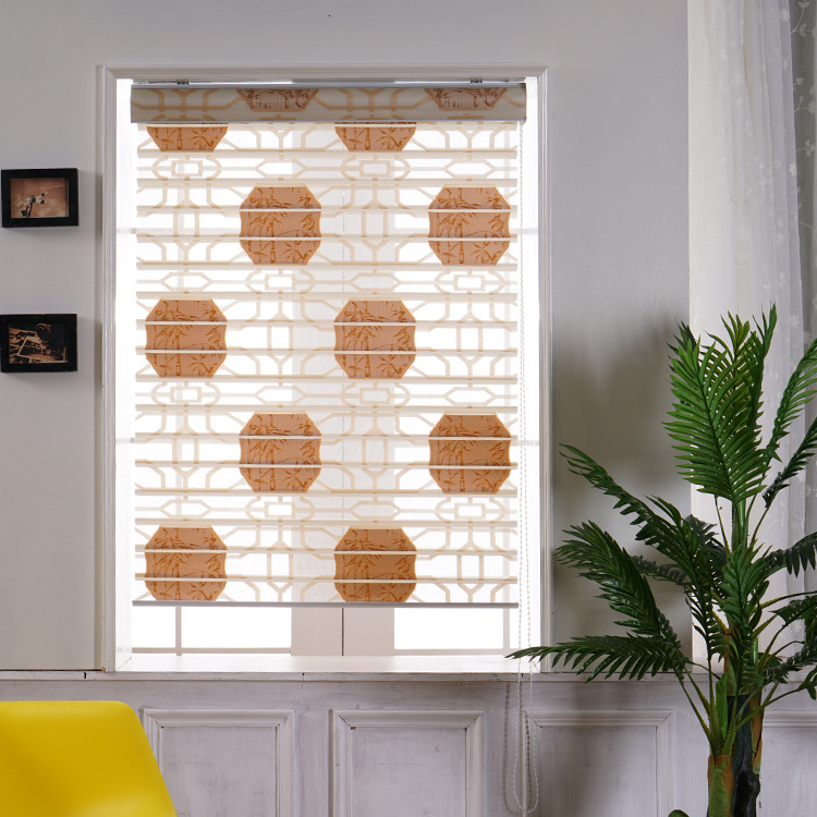Chinese bamboo jacquard curtain finished product blinds bedroom bathroom shading curtain soft gauze curtain full figure