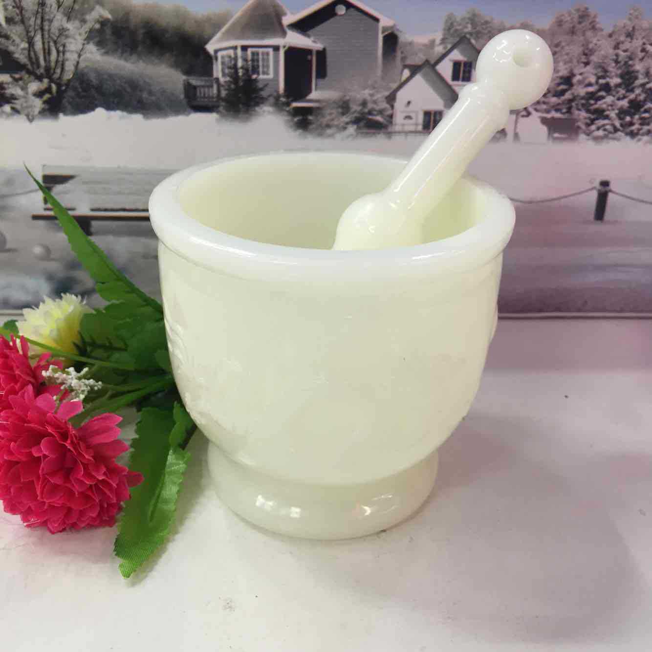 Factory direct sales of manual garlic mince mixer, ceramic garlic mortar, garlic paste mixer, garlic press, kitchen household garlic smashing jar wholesale details Picture
