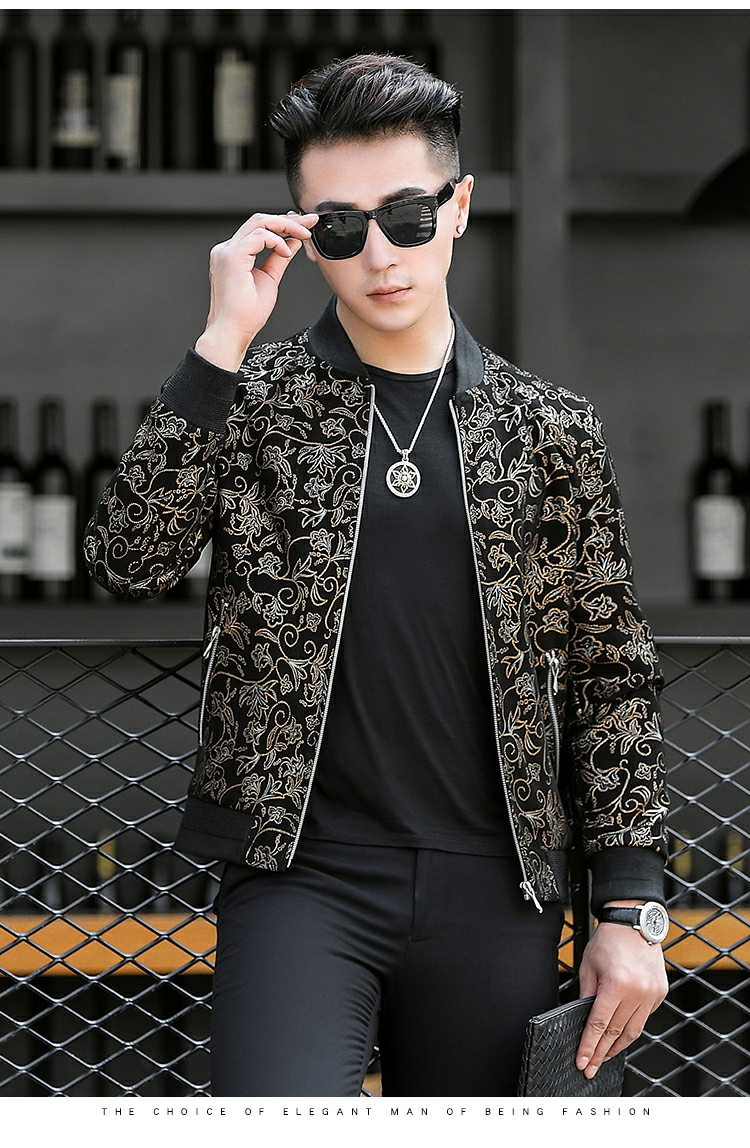 2020 Motorcycle leather jacket men slim Korean handsome leather coat new leather coat men print thin coat