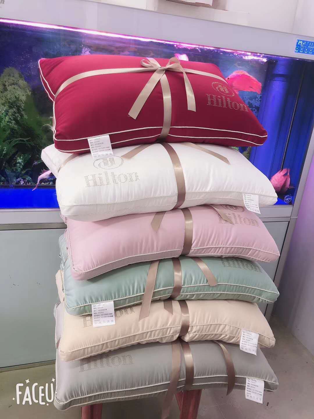 希尔顿枕头枕芯水洗真丝烫钻枕头礼品团购厂家直销