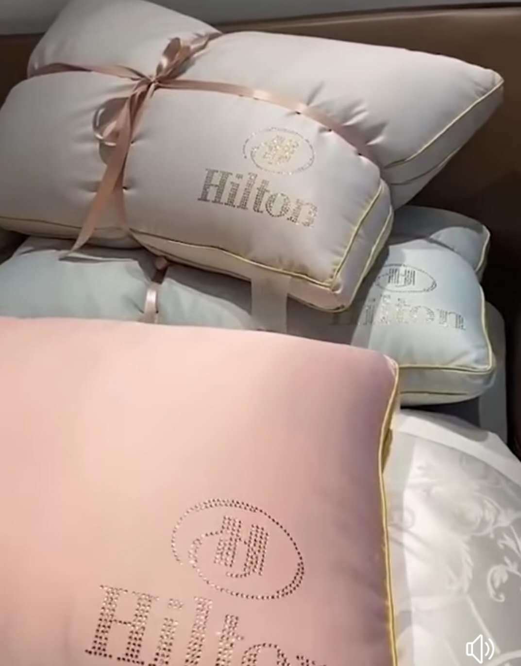 Hilton pillow core washed silk hot diamond pillow gift group purchase factory direct sales Item Picture