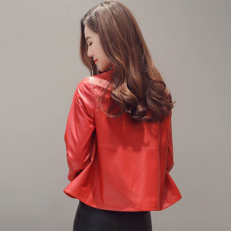 2020 spring and autumn new leather short leather coat women haining leather sheep skin direct sales sheepskin leather coat