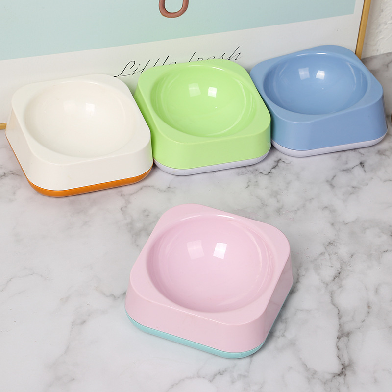 新款现货宠物碗方形防滑防翻猫碗狗碗彩色不易变形饮水盆宠物用品
