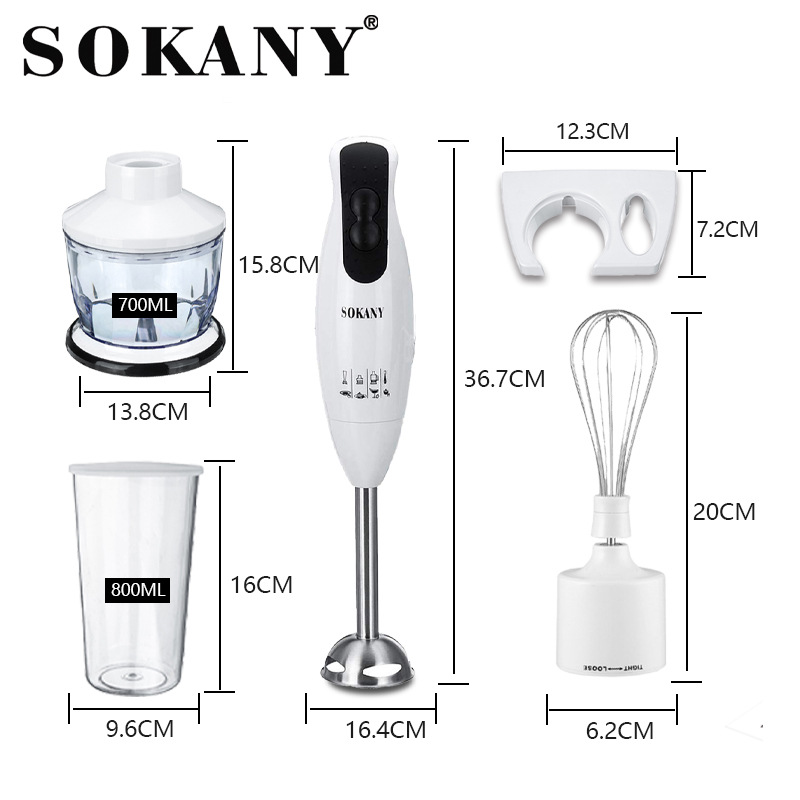Cross-border sokany5006-5S multi-functional small food processor, baby food cooking stick, handheld baby food machine Specification image