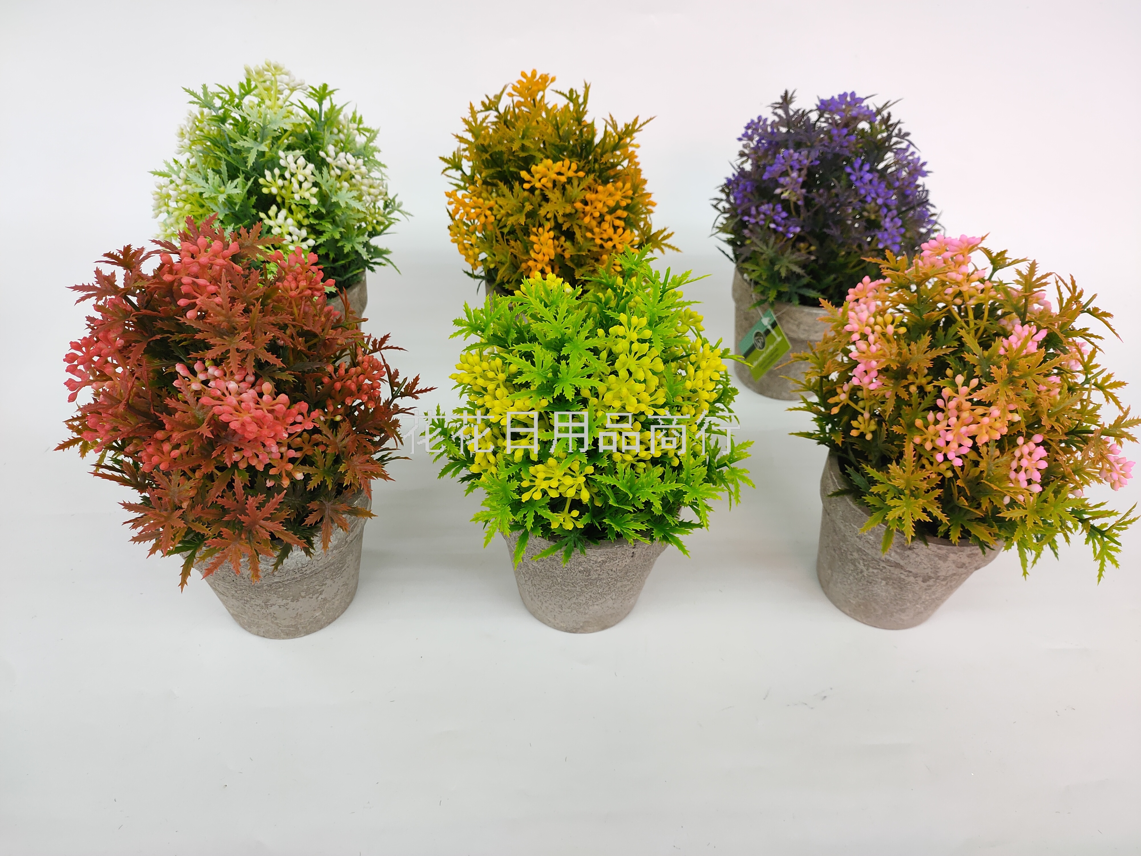 新款纸浆盆小米花仿真花塑料工艺品装饰摆件