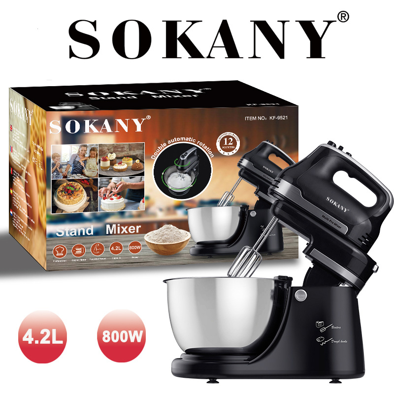 sokany9521 máquina de chef máquina amasadora comercial doméstica totalmente automática y silenciosa máquina de leche fresca mezclador de pasta multifuncional
