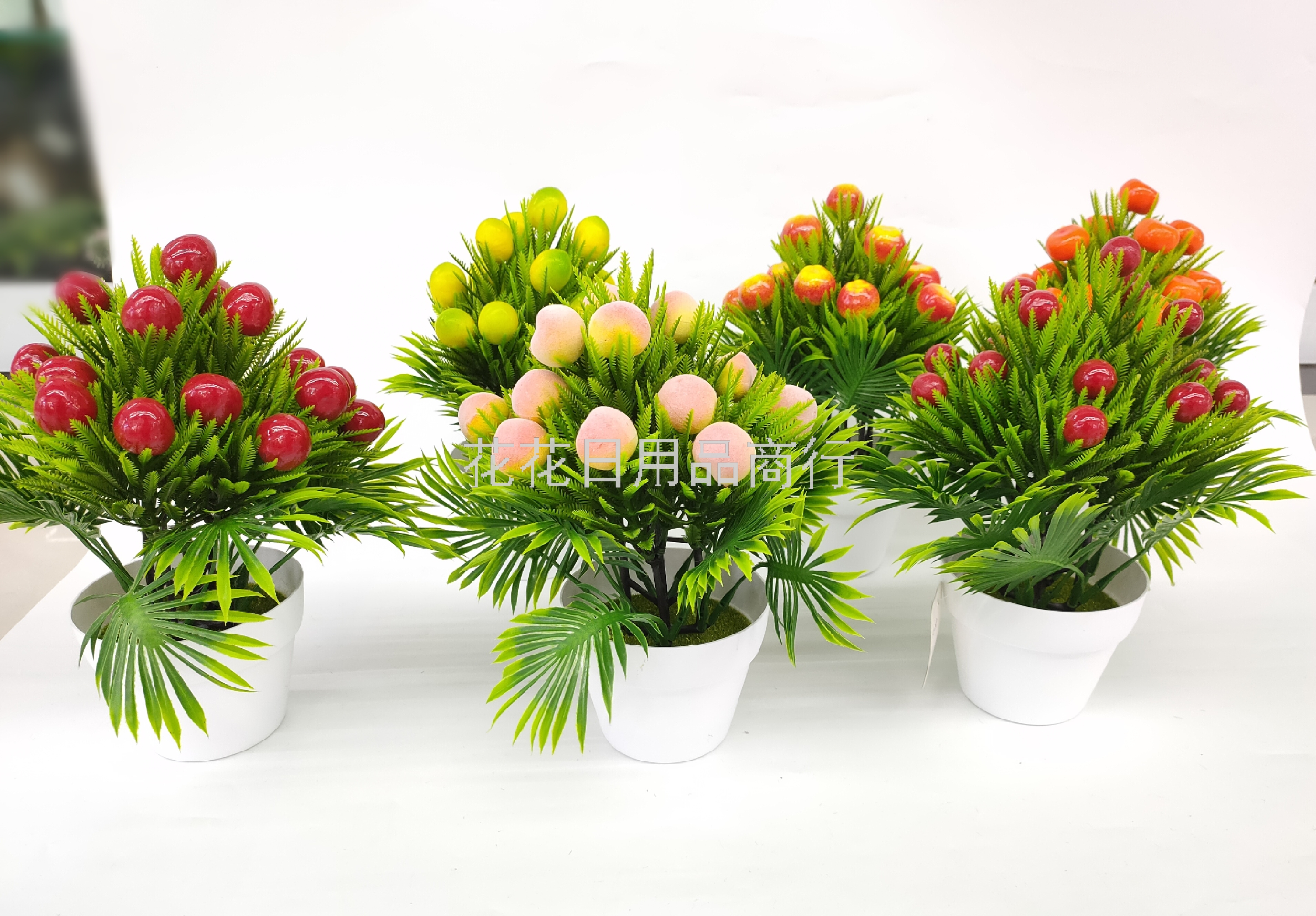 Simulation flower false flower white plastic basin fruit bonsai decoration living room table study