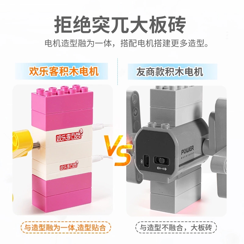 Factory brand direct sales large particle building block motor DIY compatible with Lego mechanical gear teaching aid power motor Pf Specification drawing