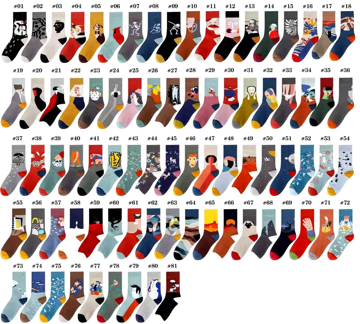 Wholesale of original and new personalized Japanese-style trendy socks and stylish men's and women's combed cotton mid-calf socks for autumn and winter 2020 Specification image