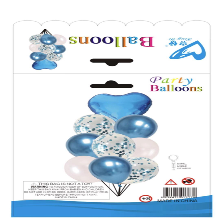 18-inch heart-shaped balloons, 12-inch sequined latex set, party latex balloon set, popular birthday party supplies Specification image