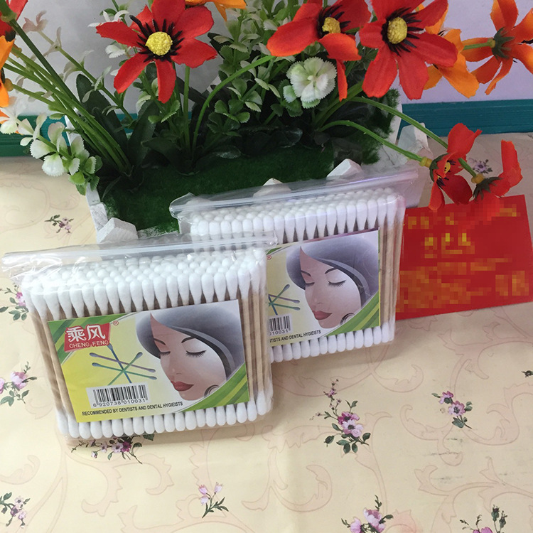 2 packs of high-quality wooden cotton swabs, disposable cosmetic cotton swabs, dust-free wiping cotton swabs, Yiwu small commodities wholesale Specification image