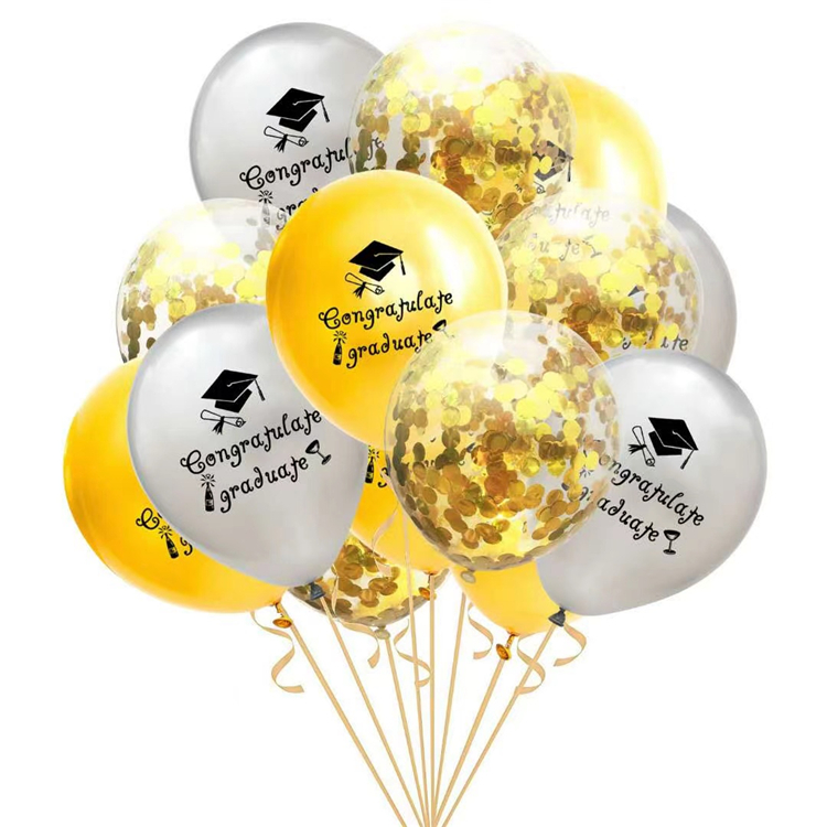 Amazon's best-selling graduate rose gold sequined balloon set for the graduation season as a congratulating party decoration for graduates Application Scenario