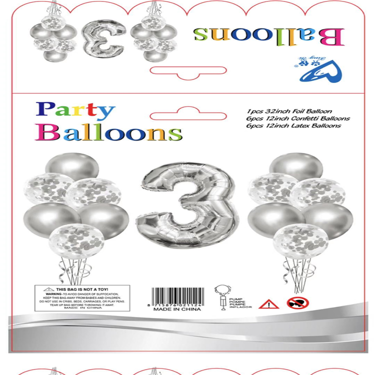 Fengshuo Factory Direct Sale 32-inch digital aluminum film balloon set, thickened metal sequin latex balloon set Application Scenario