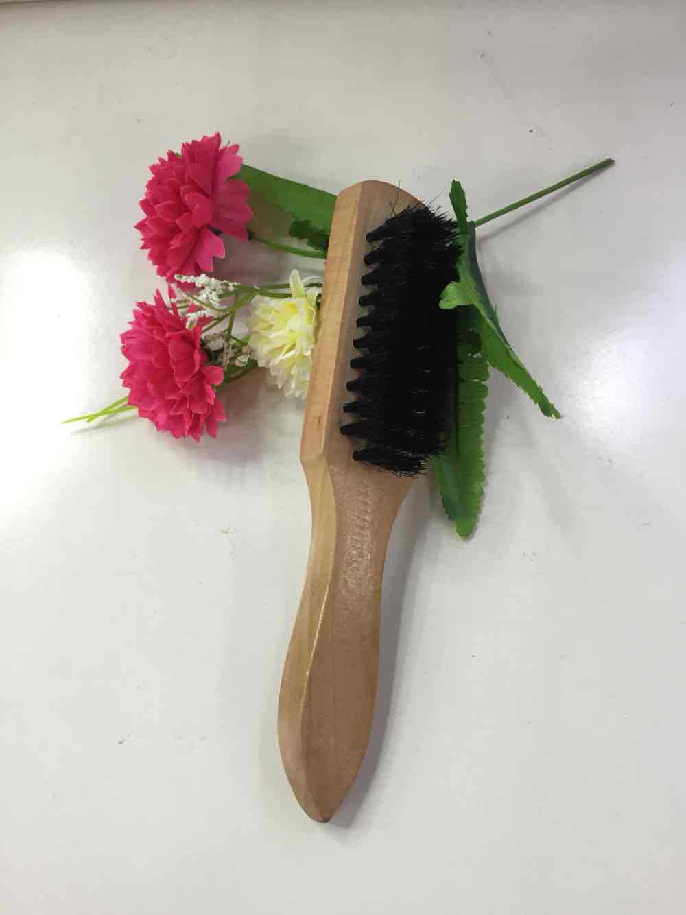 High-quality household three-sided shoe brush, natural wooden long-handled shoe brush, shoe care brush, wholesale at Xu Shengyou Department Store Specification image
