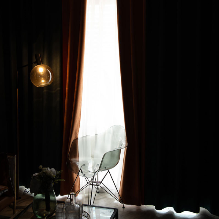 Nordic solid-color spliced blackout curtain fabric, direct sales from the manufacturer of light luxury curtains for living rooms and bedrooms Application Scenario