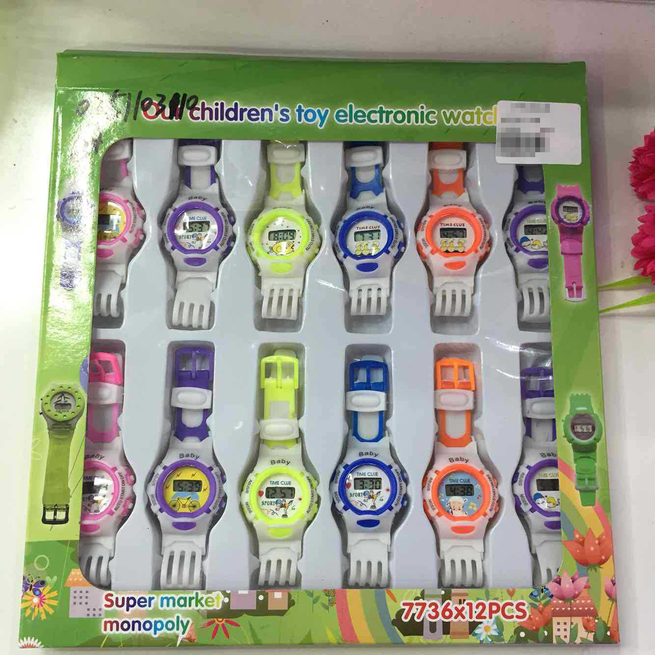 Cartoon surface plastic mirror surface children love watch plastic silicon strap direct sales from Yiwu small Commodities factory
