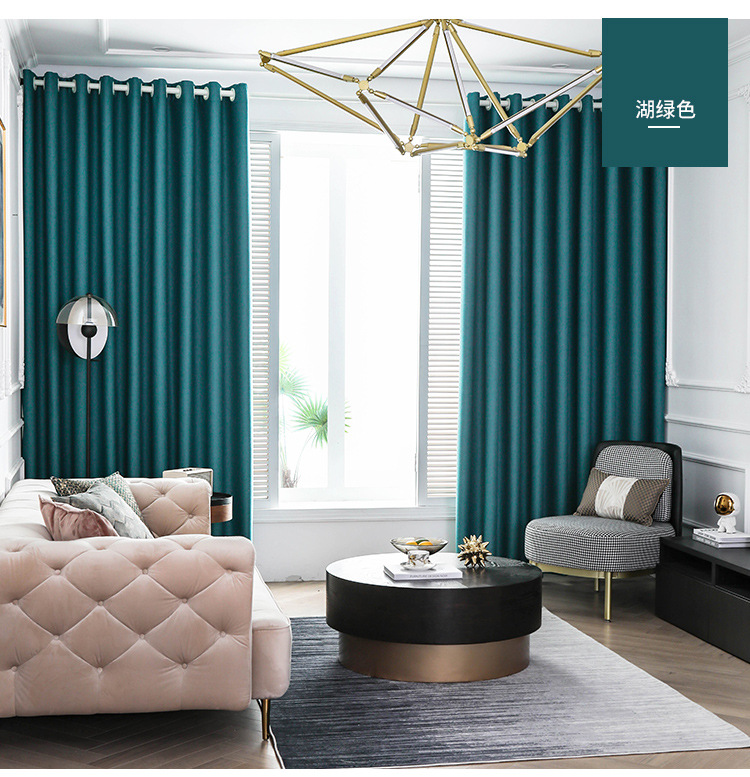 Double-sided linen full blackout curtain fabric for modern and simple bedroom and balcony solid color wholesale customization