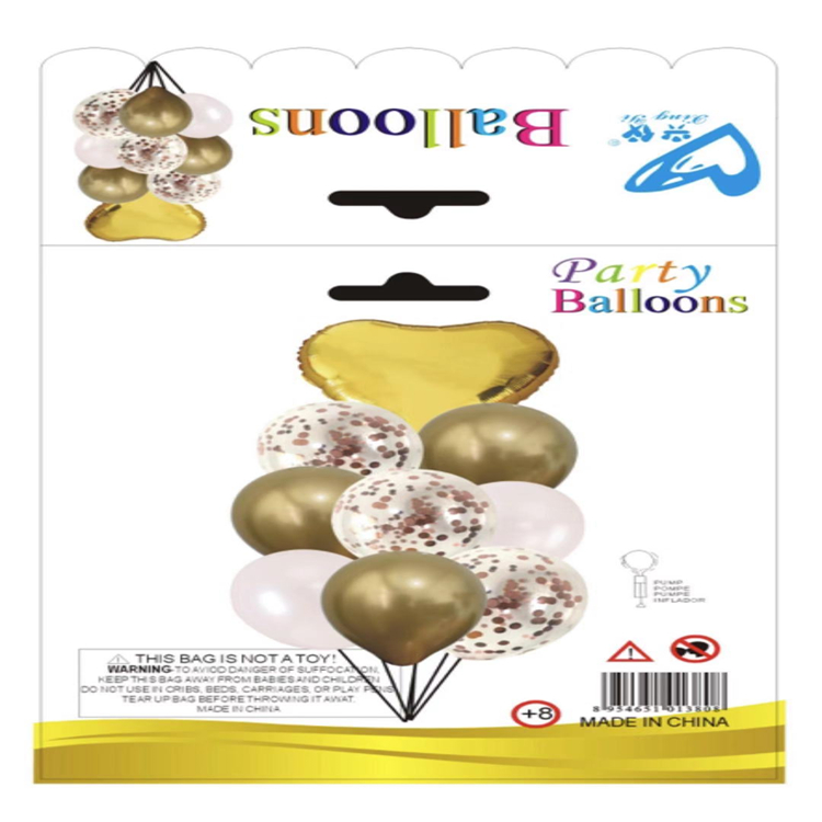 18-inch heart-shaped balloons, 12-inch sequined latex set, party latex balloon set, popular birthday party supplies Item Picture