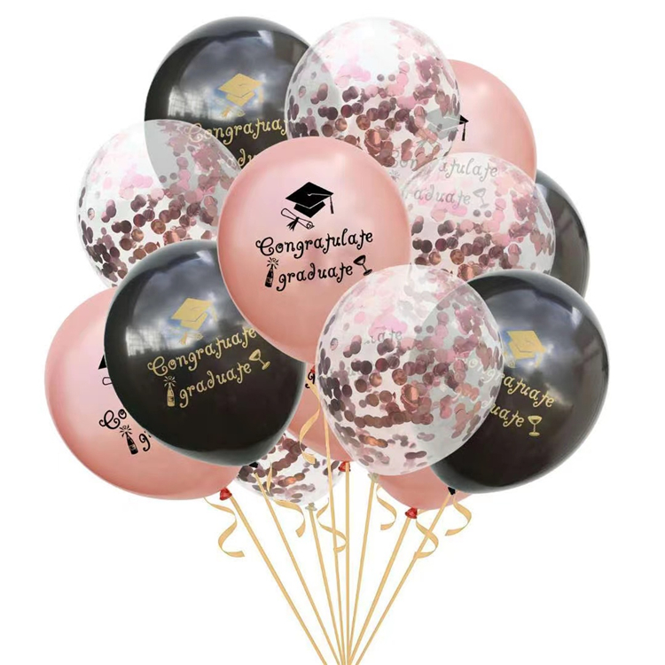 Amazon's best-selling graduate rose gold sequined balloon set for the graduation season as a congratulating party decoration for graduates Specification image