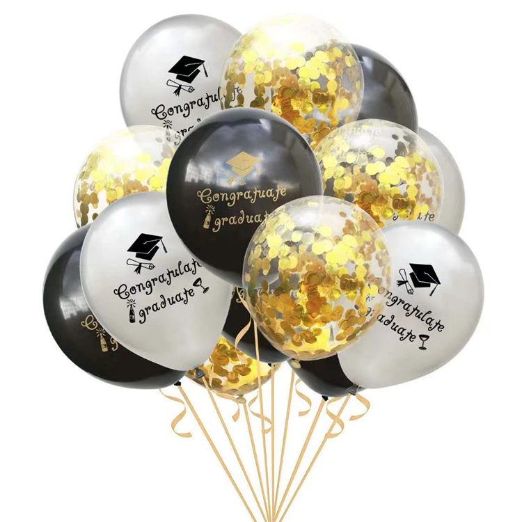 Amazon's best-selling graduate rose gold sequined balloon set for the graduation season as a congratulating party decoration for graduates