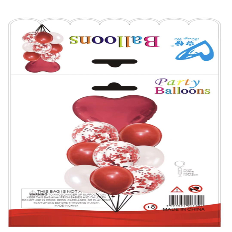 18-inch heart-shaped balloons, 12-inch sequined latex set, party latex balloon set, popular birthday party supplies