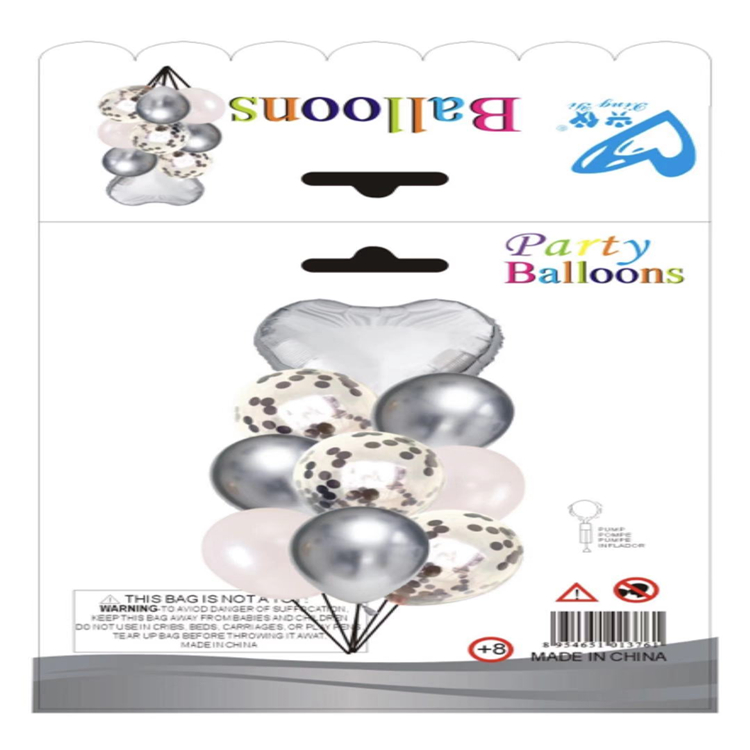 18-inch heart-shaped balloons, 12-inch sequined latex set, party latex balloon set, popular birthday party supplies details Picture