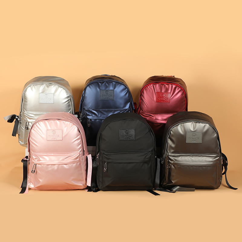 Korean bow ribbon backpack chic Oxford cloth high school student backpack ins super fire college backpack
