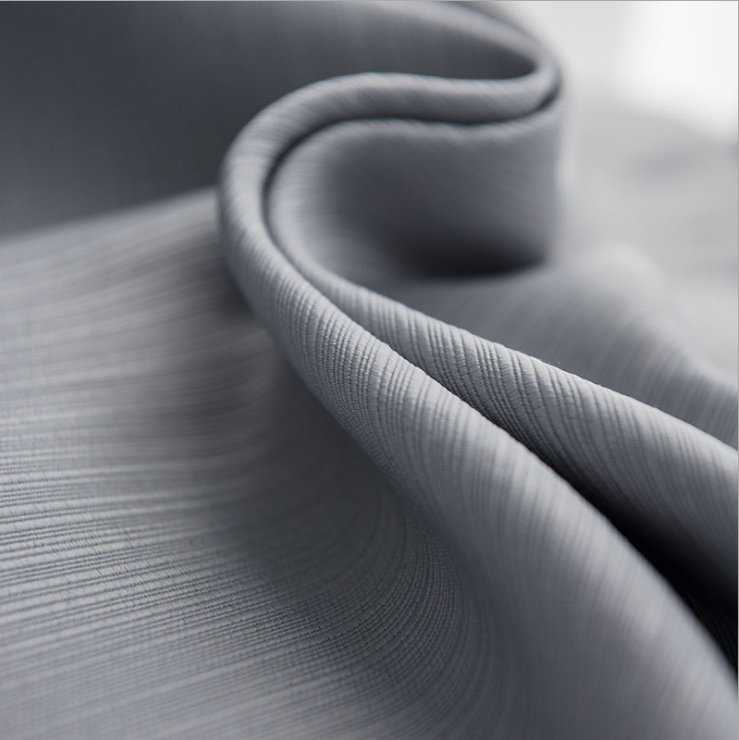 Wholesale of pure cotton light luxury satin light-blocking and heat-insulating simple modern solid color curtain fabric with retro texture details Picture