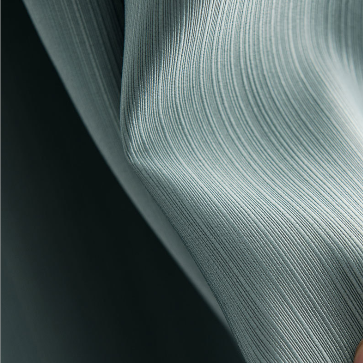 Wholesale of pure cotton light luxury satin light-blocking and heat-insulating simple modern solid color curtain fabric with retro texture
