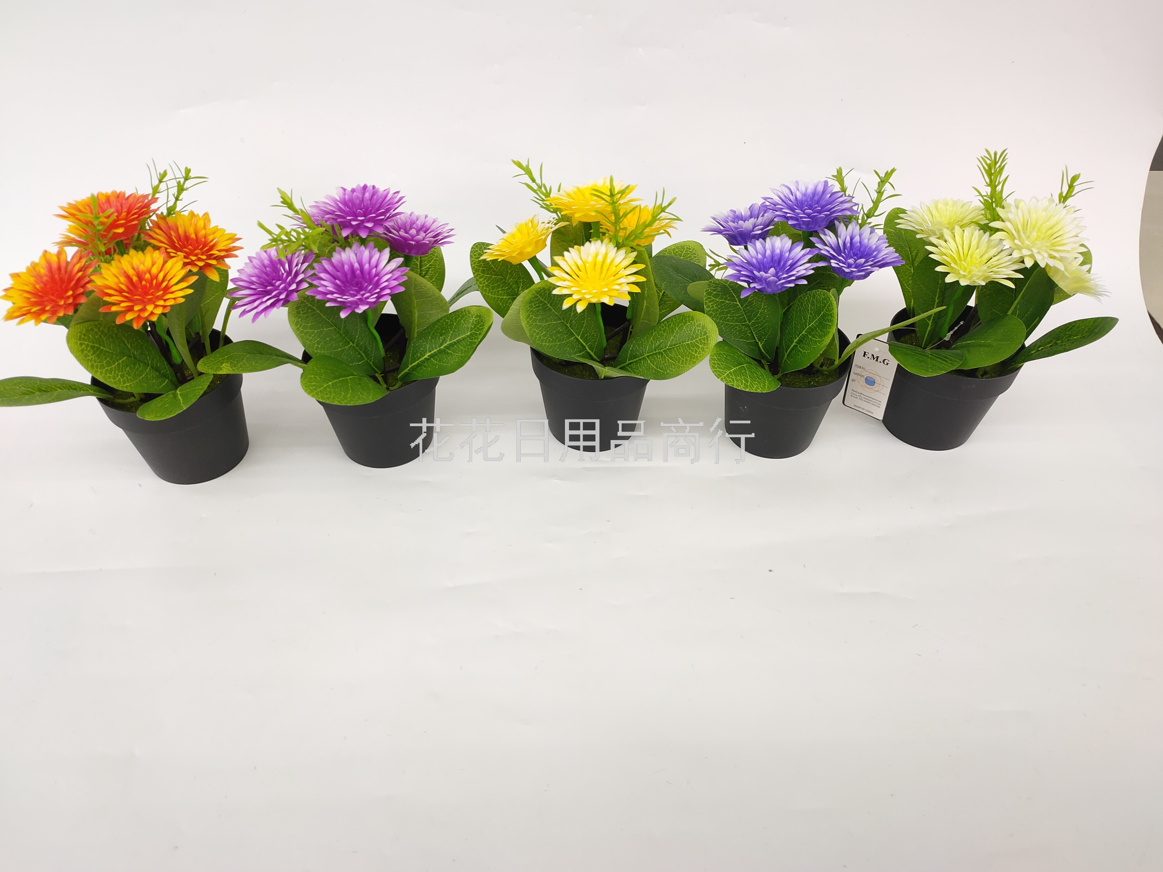 New black pot Dahlia flower simulation bonsai fake flower office baubles plastic flowers