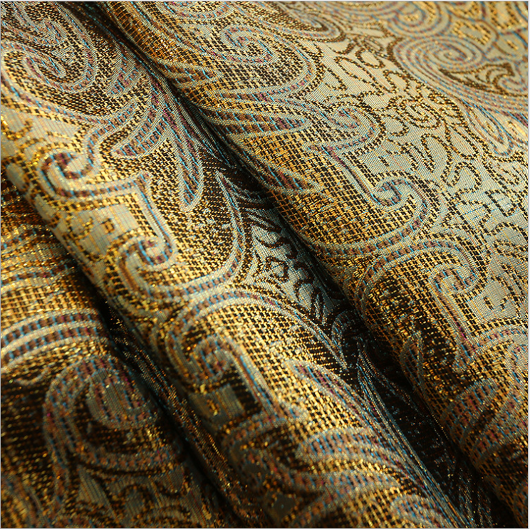 Direct sales from the manufacturer of high-end curtain fabric, gold-leather water-soluble embroidered curtain fabric Specification image
