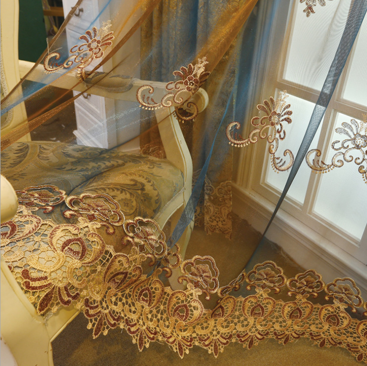 Direct sales from the manufacturer of high-end curtain fabric, gold-leather water-soluble embroidered curtain fabric Application Scenario