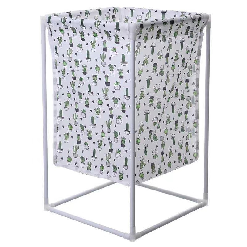 Fabric dirty clothes basket storage basket for dirty clothes, waterproof basket for toys, blue frame household laundry basket bucket details Picture