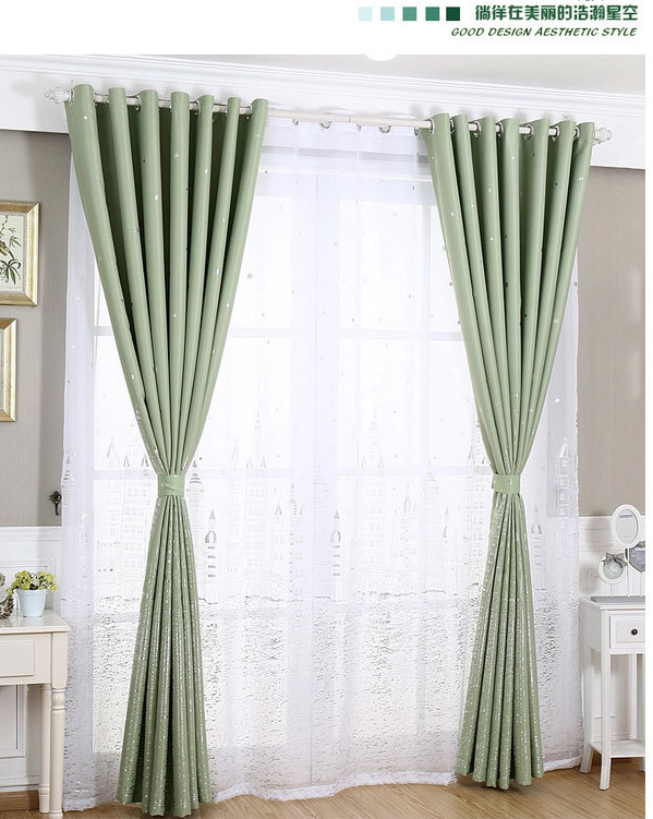 Silver-embossed castle blackout and heat-insulating fabric printed curtains, children's light luxury and simple bay window curtains Application Scenario